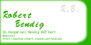 robert bendig business card